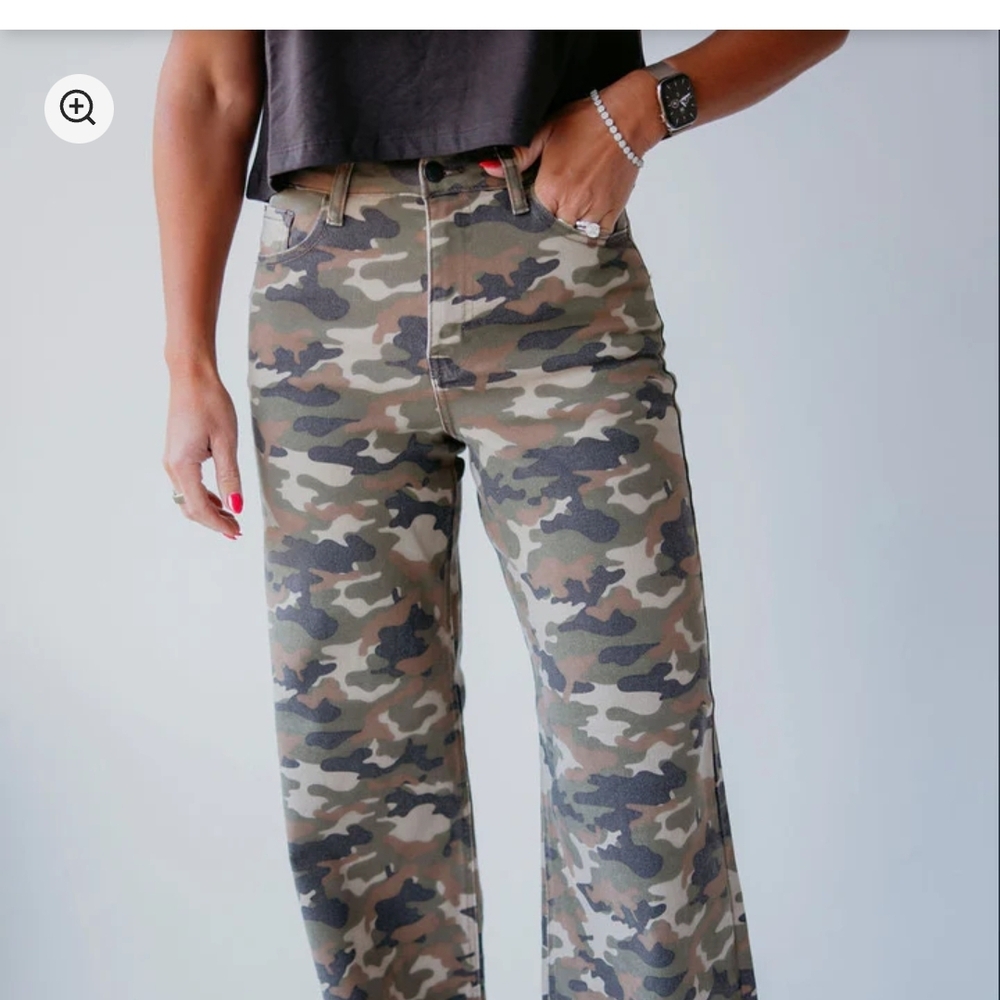 Cello Camouflage Flare Jeans
